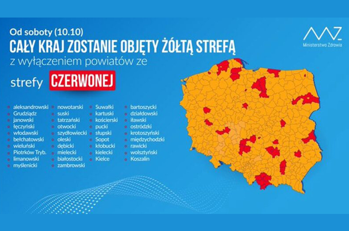 Gmina Tarnów. Od soboty żółta strefa w całym kraju i maseczki na ulicach 